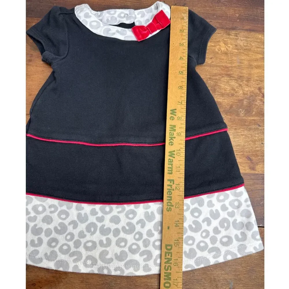Gymboree Peek-A-Boo Kitty Animal Print & Black Cotton Ponte Dress 12-18 Months